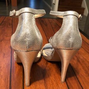 Nine West silver strappy heels
